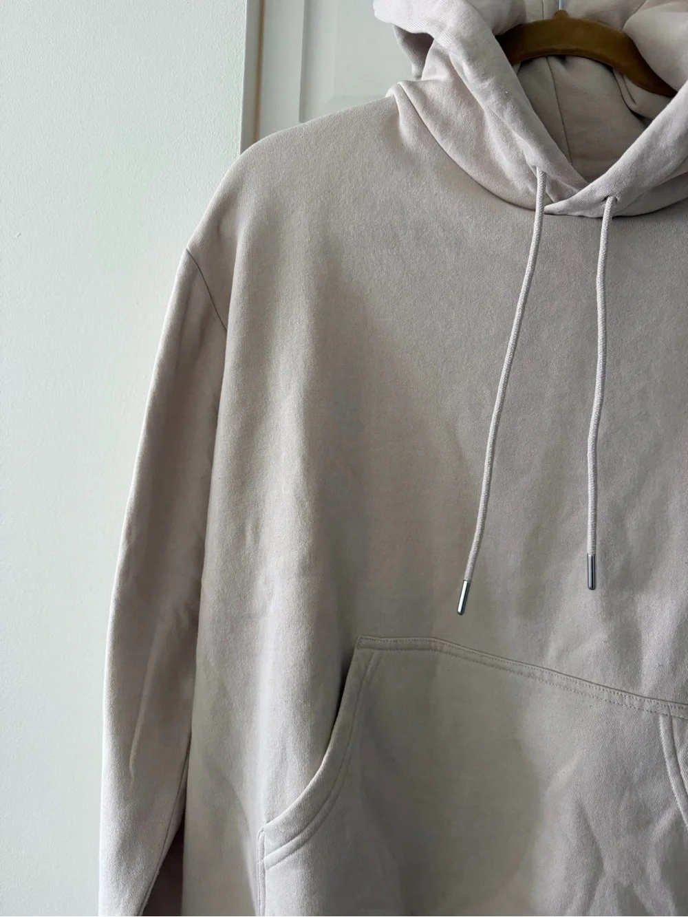 H&M Oversized Hoodie Sweatshirt Beige Taupe Size Small - Picture 5 of 14